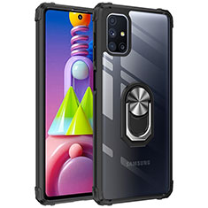 Samsung Galaxy M51用ハイブリットバンパーケース プラスチック アンド指輪 マグネット式 MQ2 サムスン シルバー・ブラック