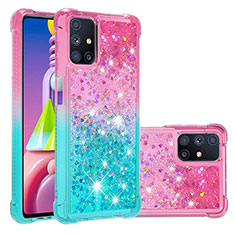 Samsung Galaxy M51用シリコンケース ソフトタッチラバー ブリンブリン カバー S02 サムスン ピンク