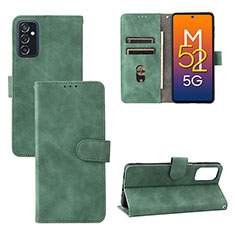 Samsung Galaxy M52 5G用手帳型 レザーケース スタンド カバー L03Z サムスン グリーン