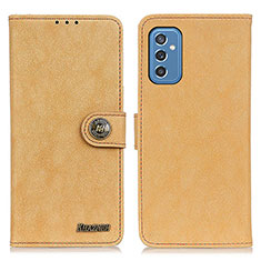 Samsung Galaxy M52 5G用手帳型 レザーケース スタンド カバー A01D サムスン ゴールド
