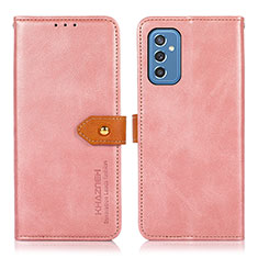 Samsung Galaxy M52 5G用手帳型 レザーケース スタンド カバー N07P サムスン ピンク