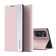 Samsung Galaxy M52 5G用手帳型 レザーケース スタンド カバー Q01H サムスン ローズゴールド