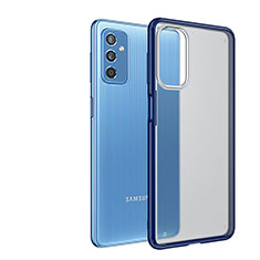 Samsung Galaxy M52 5G用ハイブリットバンパーケース クリア透明 プラスチック カバー サムスン ネイビー
