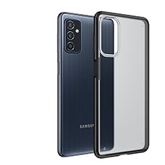 Samsung Galaxy M52 5G用ハイブリットバンパーケース クリア透明 プラスチック カバー サムスン ブラック