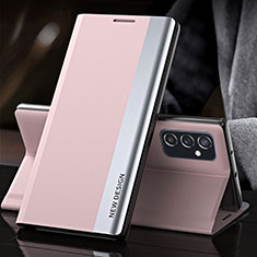 Samsung Galaxy M52 5G用手帳型 レザーケース スタンド カバー Q03H サムスン ローズゴールド