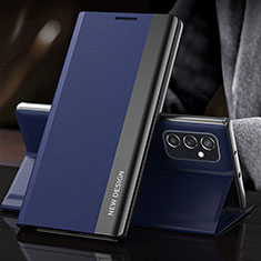 Samsung Galaxy M52 5G用手帳型 レザーケース スタンド カバー Q03H サムスン ネイビー