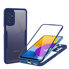 Samsung Galaxy M52 5G用360度 フルカバー ハイブリットバンパーケース クリア透明 プラスチック カバー MJ1 サムスン ネイビー