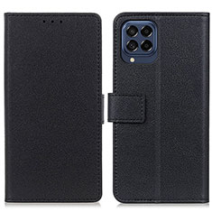 Samsung Galaxy M53 5G用手帳型 レザーケース スタンド カバー M08L サムスン ブラック