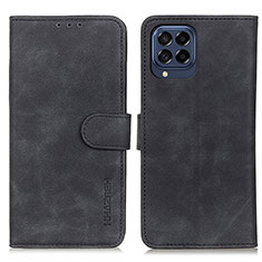 Samsung Galaxy M53 5G用手帳型 レザーケース スタンド カバー K03Z サムスン ブラック