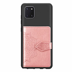 Samsung Galaxy M60s用極薄ソフトケース シリコンケース 耐衝撃 全面保護 マグネット式 バンパー S02D サムスン ピンク