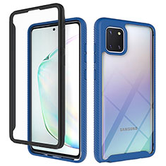 Samsung Galaxy M60s用360度 フルカバー ハイブリットバンパーケース クリア透明 プラスチック カバー ZJ1 サムスン ネイビー