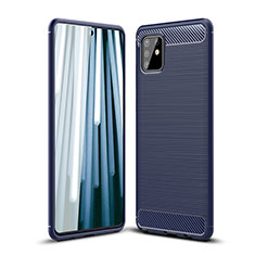 Samsung Galaxy M60s用シリコンケース ソフトタッチラバー ライン カバー WL1 サムスン ネイビー