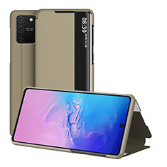 Samsung Galaxy M80S用手帳型 レザーケース スタンド カバー ZL2 サムスン ゴールド