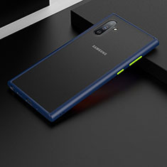 Samsung Galaxy Note 10 5G用ハイブリットバンパーケース プラスチック 兼シリコーン カバー R01 サムスン ネイビー
