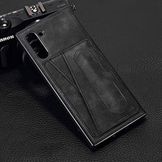 Samsung Galaxy Note 10 5G用ケース 高級感 手触り良いレザー柄 R07 サムスン ブラック