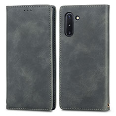 Samsung Galaxy Note 10 5G用手帳型 レザーケース スタンド カバー S04D サムスン グレー