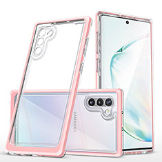 Samsung Galaxy Note 10 5G用ハイブリットバンパーケース クリア透明 プラスチック 鏡面 カバー MQ1 サムスン ローズゴールド