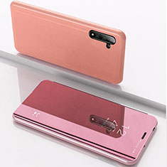 Samsung Galaxy Note 10 5G用手帳型 レザーケース スタンド 鏡面 カバー サムスン ローズゴールド