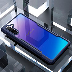 Samsung Galaxy Note 10 5G用ハイブリットバンパーケース クリア透明 プラスチック 鏡面 カバー M01 サムスン ネイビー