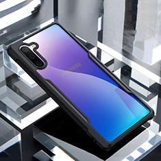 Samsung Galaxy Note 10 5G用ハイブリットバンパーケース クリア透明 プラスチック 鏡面 カバー M01 サムスン ブラック