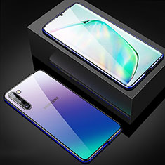 Samsung Galaxy Note 10 5G用ケース 高級感 手触り良い アルミメタル 製の金属製 360度 フルカバーバンパー 鏡面 カバー M04 サムスン ネイビー