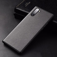 Samsung Galaxy Note 10 5G用ケース 高級感 手触り良いレザー柄 サムスン ブラック
