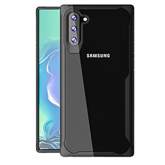 Samsung Galaxy Note 10 5G用ハイブリットバンパーケース クリア透明 プラスチック 鏡面 カバー M02 サムスン ブラック