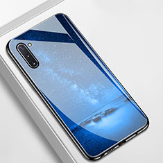 Samsung Galaxy Note 10 5G用ハイブリットバンパーケース プラスチック パターン 鏡面 カバー S01 サムスン ネイビー