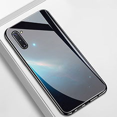 Samsung Galaxy Note 10 5G用ハイブリットバンパーケース プラスチック パターン 鏡面 カバー S01 サムスン ブラック