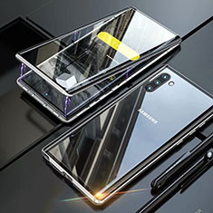 Samsung Galaxy Note 10 5G用ケース 高級感 手触り良い アルミメタル 製の金属製 360度 フルカバーバンパー 鏡面 カバー M07 サムスン シルバー