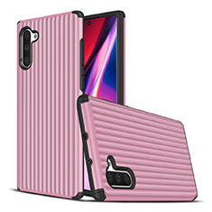 Samsung Galaxy Note 10 5G用ハイブリットバンパーケース プラスチック 兼シリコーン カバー U02 サムスン ピンク