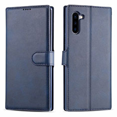 Samsung Galaxy Note 10用手帳型 レザーケース スタンド カバー T03 サムスン ネイビー