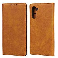 Samsung Galaxy Note 10用手帳型 レザーケース スタンド カバー サムスン オレンジ