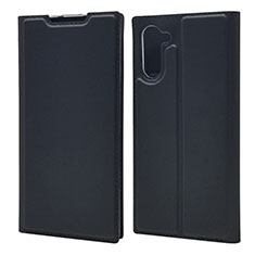 Samsung Galaxy Note 10用手帳型 レザーケース スタンド カバー L01 サムスン ブラック