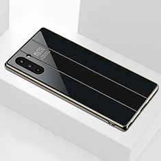Samsung Galaxy Note 10用ハイブリットバンパーケース プラスチック 鏡面 カバー サムスン ブラック