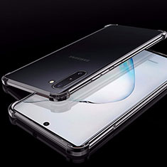 Samsung Galaxy Note 10用極薄ソフトケース シリコンケース 耐衝撃 全面保護 クリア透明 H02 サムスン ブラック