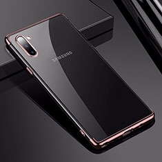 Samsung Galaxy Note 10用極薄ソフトケース シリコンケース 耐衝撃 全面保護 クリア透明 H03 サムスン ローズゴールド