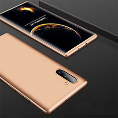 Samsung Galaxy Note 10用ハードケース プラスチック 質感もマット 前面と背面 360度 フルカバー サムスン ゴールド