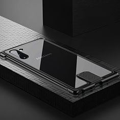 Samsung Galaxy Note 10用ケース 高級感 手触り良い アルミメタル 製の金属製 360度 フルカバーバンパー 鏡面 カバー M05 サムスン ブラック