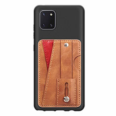 Samsung Galaxy Note 10 Lite用極薄ソフトケース シリコンケース 耐衝撃 全面保護 マグネット式 バンパー S08D サムスン ブラウン