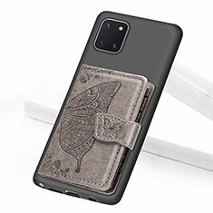 Samsung Galaxy Note 10 Lite用極薄ソフトケース シリコンケース 耐衝撃 全面保護 マグネット式 バンパー S09D サムスン グレー