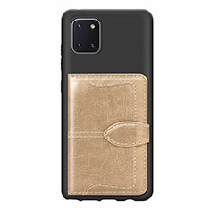 Samsung Galaxy Note 10 Lite用極薄ソフトケース シリコンケース 耐衝撃 全面保護 マグネット式 バンパー S01D サムスン ゴールド