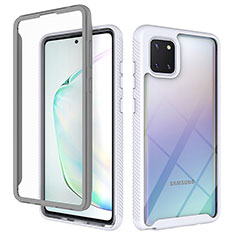 Samsung Galaxy Note 10 Lite用360度 フルカバー ハイブリットバンパーケース クリア透明 プラスチック カバー ZJ1 サムスン ホワイト