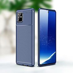 Samsung Galaxy Note 10 Lite用シリコンケース ソフトタッチラバー ツイル カバー WL1 サムスン ネイビー