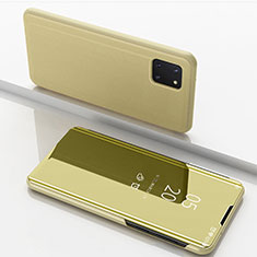 Samsung Galaxy Note 10 Lite用手帳型 レザーケース スタンド 鏡面 カバー サムスン ゴールド