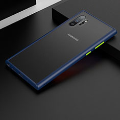 Samsung Galaxy Note 10 Plus 5G用ハイブリットバンパーケース クリア透明 プラスチック 鏡面 カバー H02 サムスン ネイビー