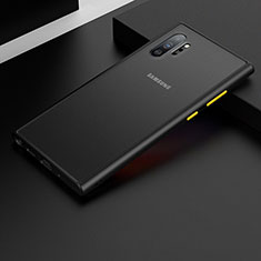 Samsung Galaxy Note 10 Plus 5G用ハイブリットバンパーケース クリア透明 プラスチック 鏡面 カバー H02 サムスン ブラック