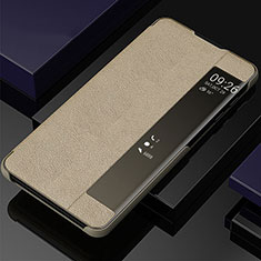 Samsung Galaxy Note 10 Plus 5G用手帳型 レザーケース スタンド カバー T04 サムスン ゴールド