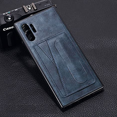 Samsung Galaxy Note 10 Plus 5G用ケース 高級感 手触り良いレザー柄 R02 サムスン ネイビー