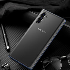 Samsung Galaxy Note 10 Plus 5G用ハイブリットバンパーケース クリア透明 プラスチック 鏡面 カバー H01 サムスン ネイビー